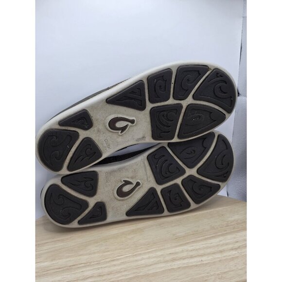 OluKai Nohea Moku Shoes Mens Sz 8.5 Green Brown Tan Slip On No Tie Laces Low Top - Picture 8 of 9